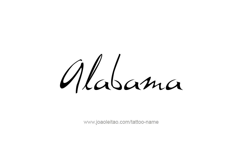 Tattoo Design USA State Name Alabama