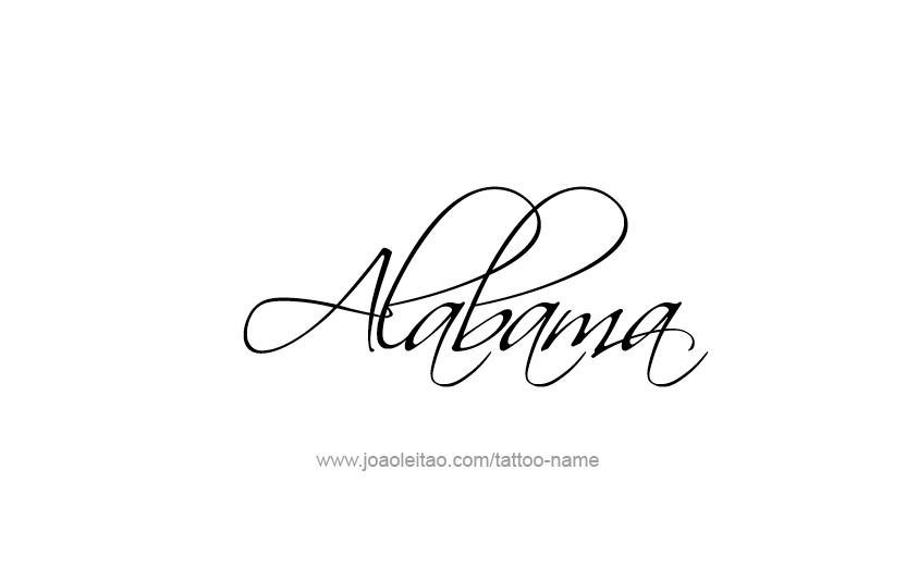 Tattoo Design USA State Name Alabama