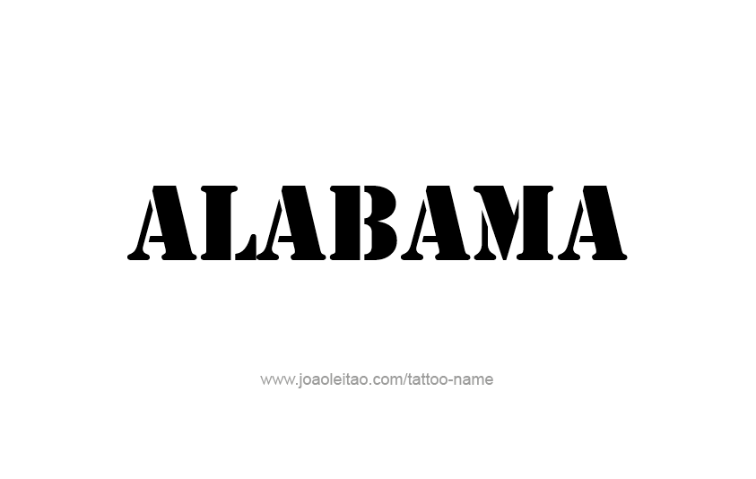 Tattoo Design USA State Name Alabama