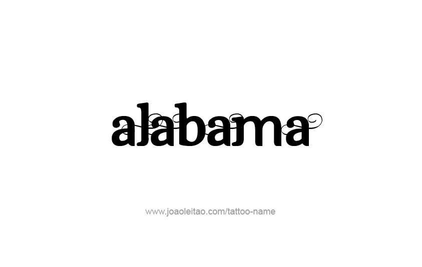 Tattoo Design USA State Name Alabama