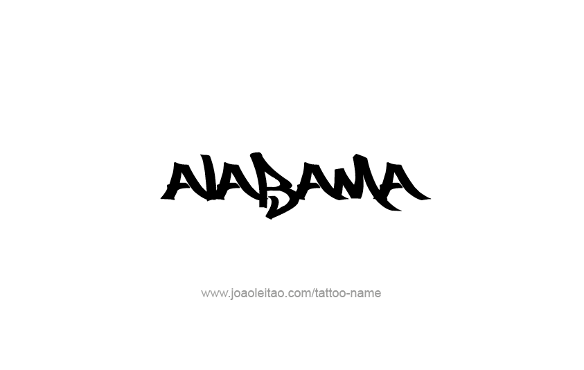 Tattoo Design USA State Name Alabama