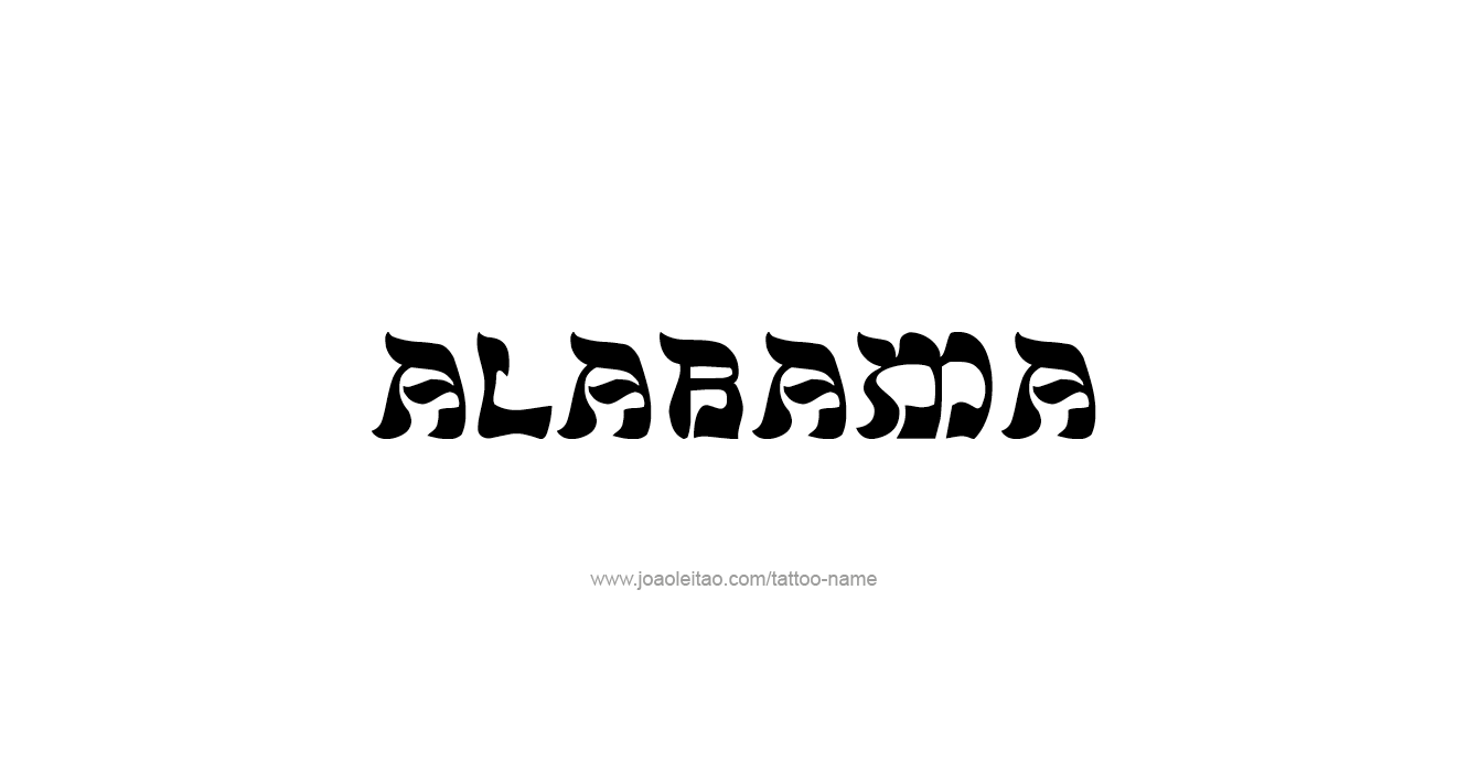 Tattoo Design USA State Name Alabama