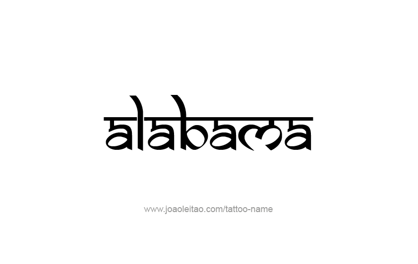 Tattoo Design USA State Name Alabama