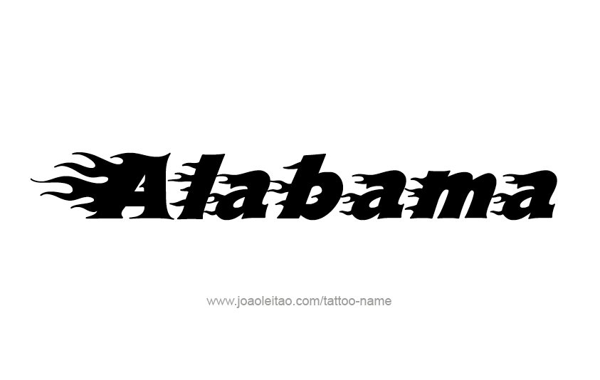 Tattoo Design USA State Name Alabama