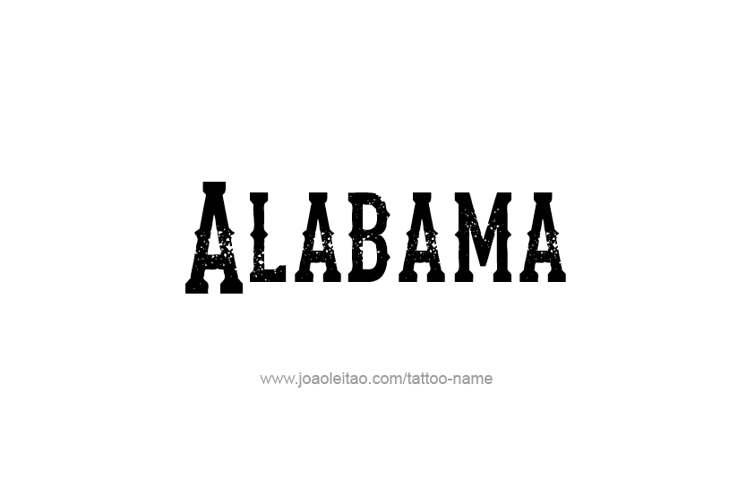 Tattoo Design USA State Name Alabama