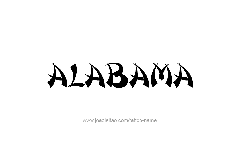 Tattoo Design USA State Name Alabama