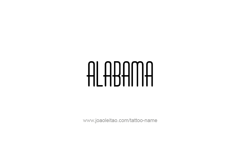 Tattoo Design USA State Name Alabama