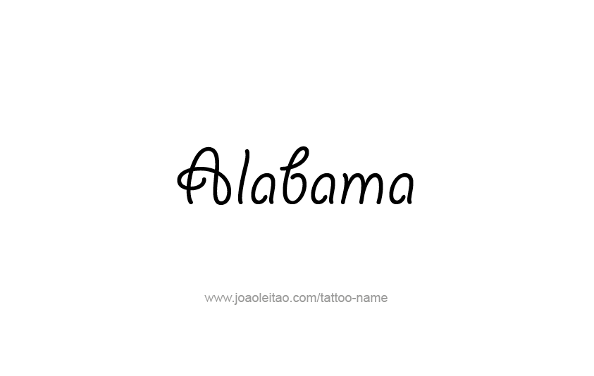 Tattoo Design USA State Name Alabama