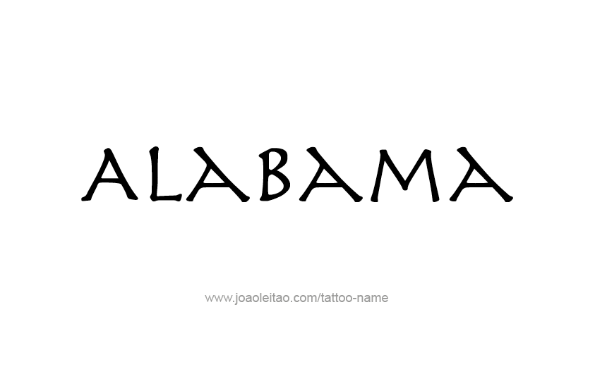 Tattoo Design USA State Name Alabama