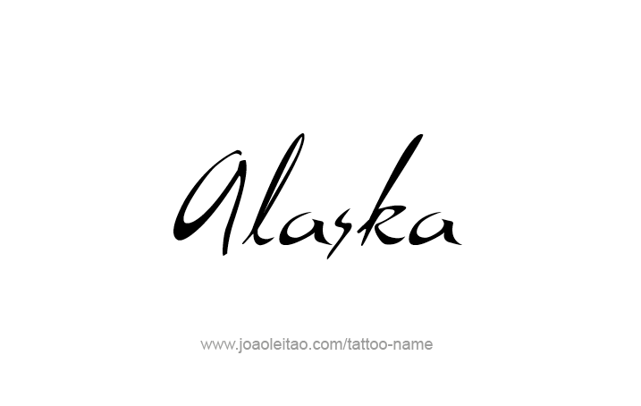 Tattoo Design USA State Name Alaska