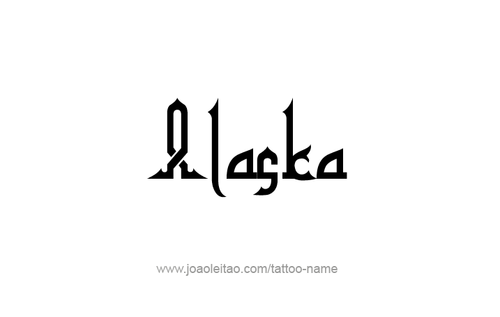 Tattoo Design USA State Name Alaska