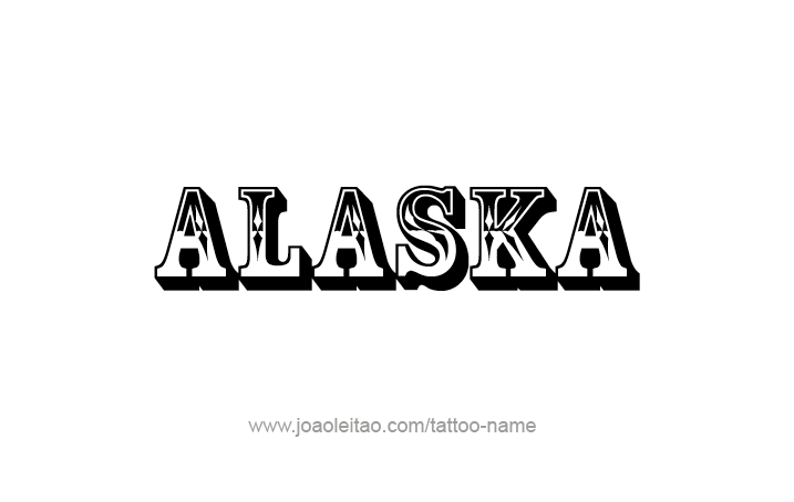 Tattoo Design USA State Name Alaska