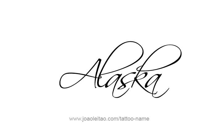 Tattoo Design USA State Name Alaska