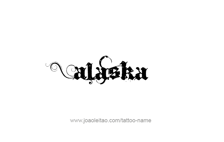 Tattoo Design USA State Name Alaska