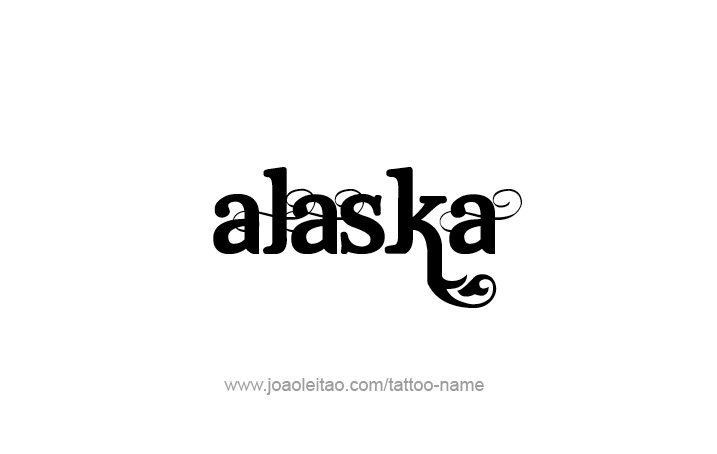 Tattoo Design USA State Name Alaska