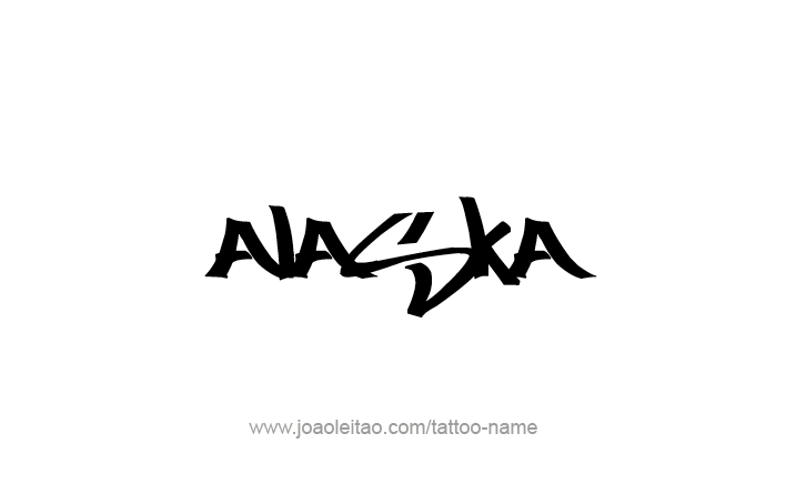 Tattoo Design USA State Name Alaska