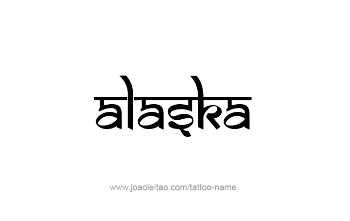 Tattoo Design USA State Name Alaska