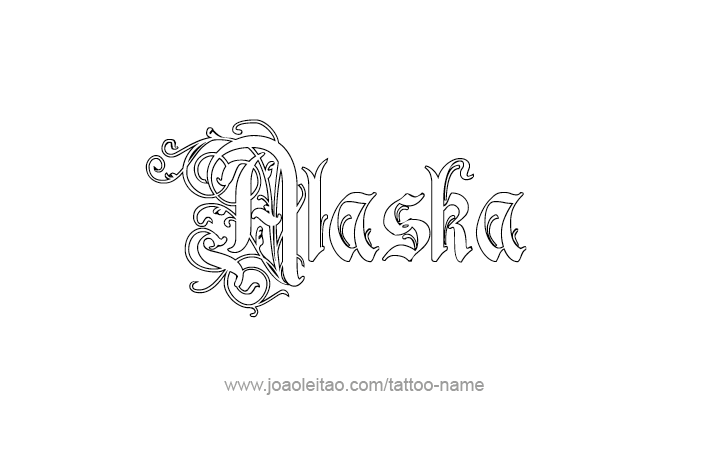 Tattoo Design USA State Name Alaska