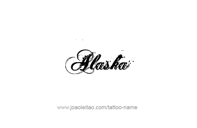 Tattoo Design USA State Name Alaska