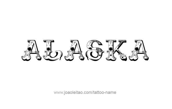 Tattoo Design USA State Name Alaska