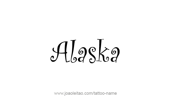 Tattoo Design USA State Name Alaska