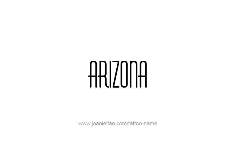 Tattoo Design USA State Name Arizona