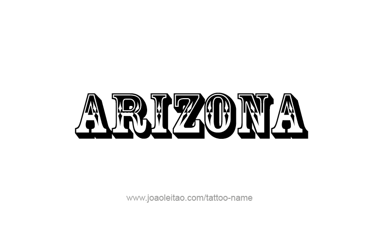 Tattoo Design USA State Name Arizona