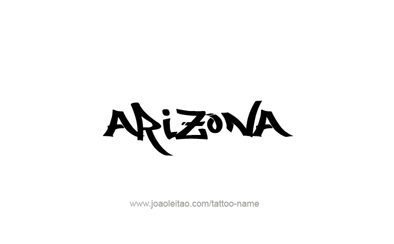 Tattoo Design USA State Name Arizona