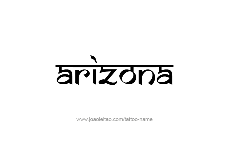 Tattoo Design USA State Name Arizona