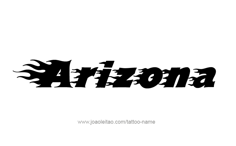 Tattoo Design USA State Name Arizona