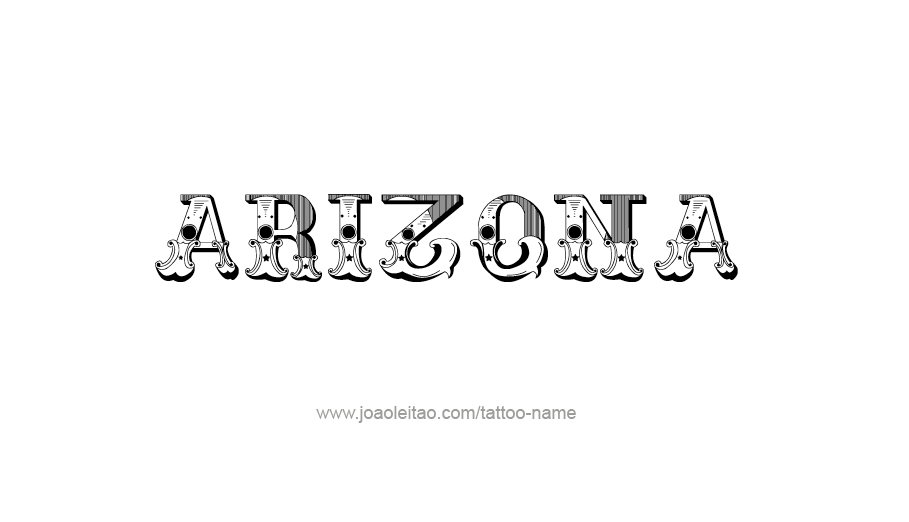 Tattoo Design USA State Name Arizona