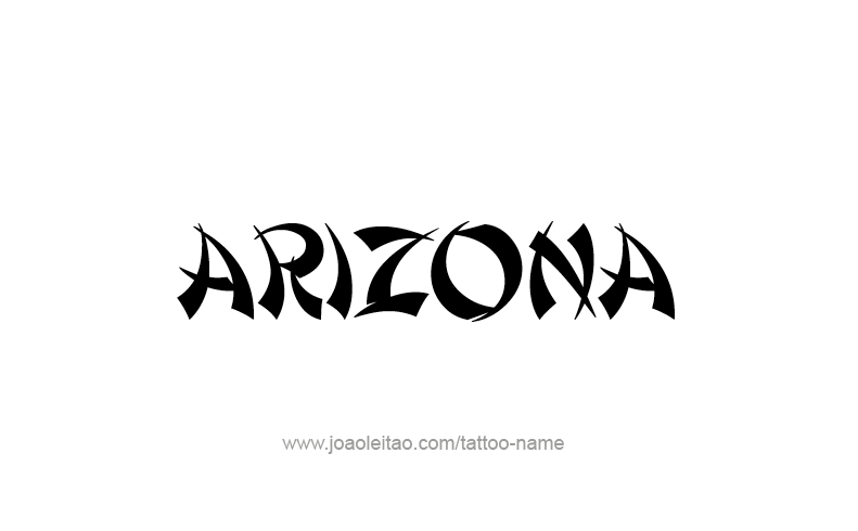 Tattoo Design USA State Name Arizona