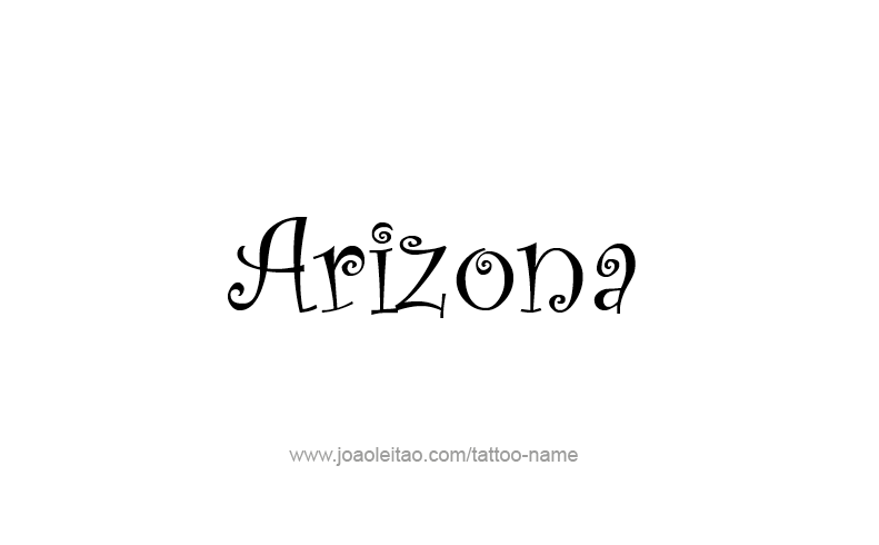 Tattoo Design USA State Name Arizona