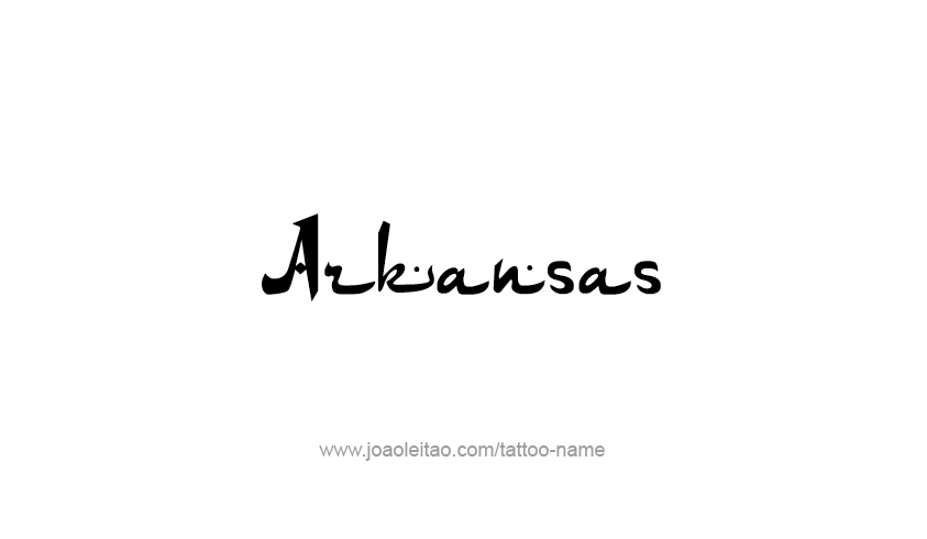 Tattoo Design USA State Name Arkansas
