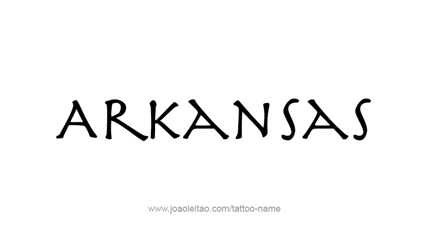 Tattoo Design USA State Name Arkansas