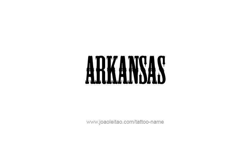 Tattoo Design USA State Name Arkansas