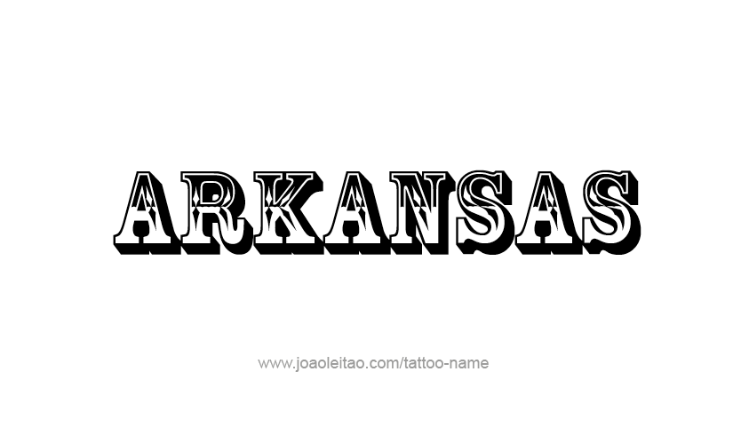 Tattoo Design USA State Name Arkansas