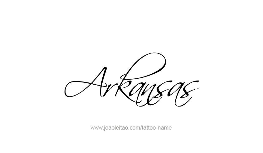 Tattoo Design USA State Name Arkansas