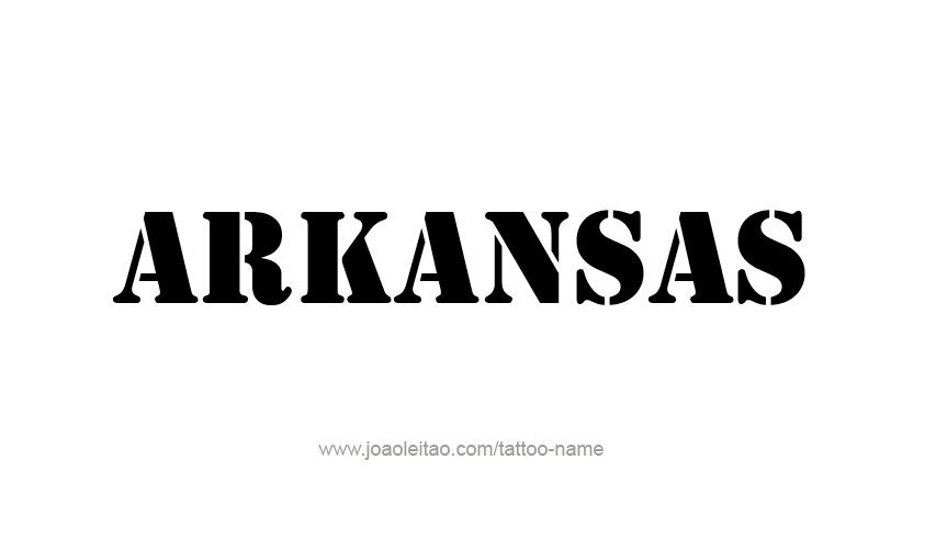 Tattoo Design USA State Name Arkansas