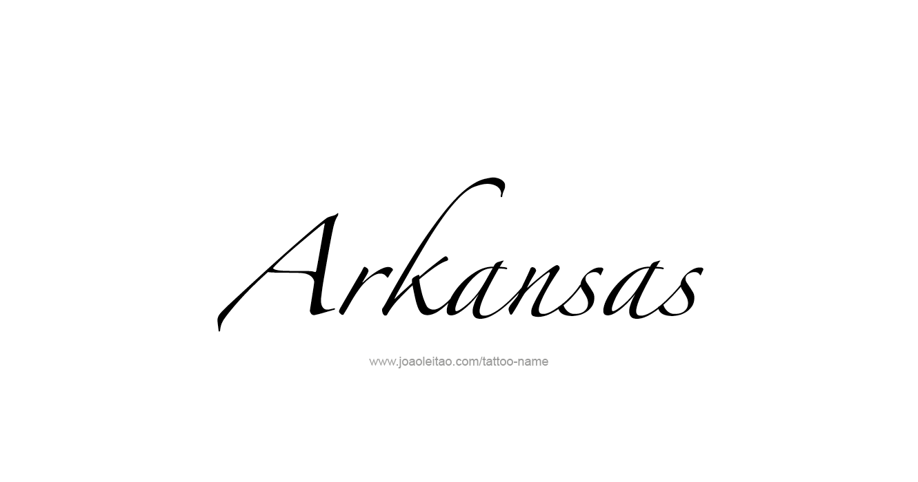 Tattoo Design USA State Name Arkansas