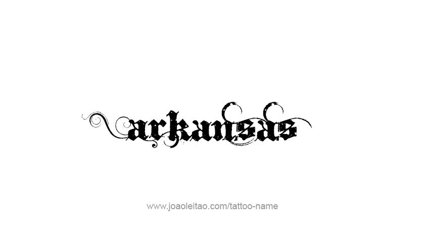 Tattoo Design USA State Name Arkansas