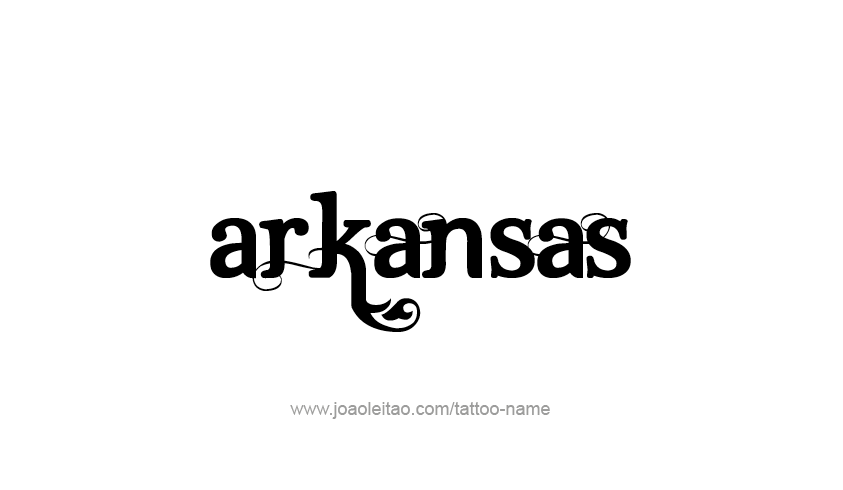 Tattoo Design USA State Name Arkansas