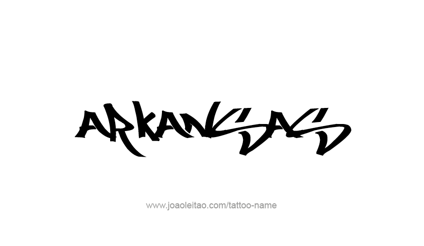 Tattoo Design USA State Name Arkansas