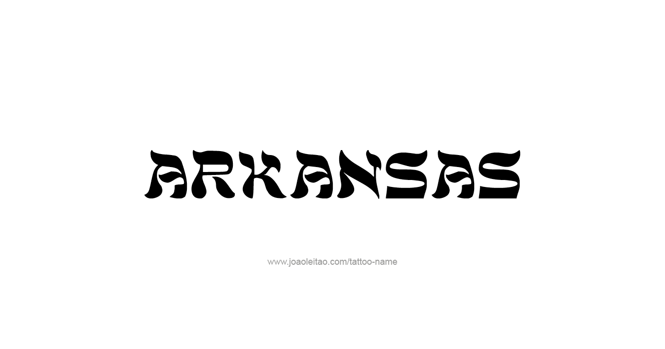 Tattoo Design USA State Name Arkansas