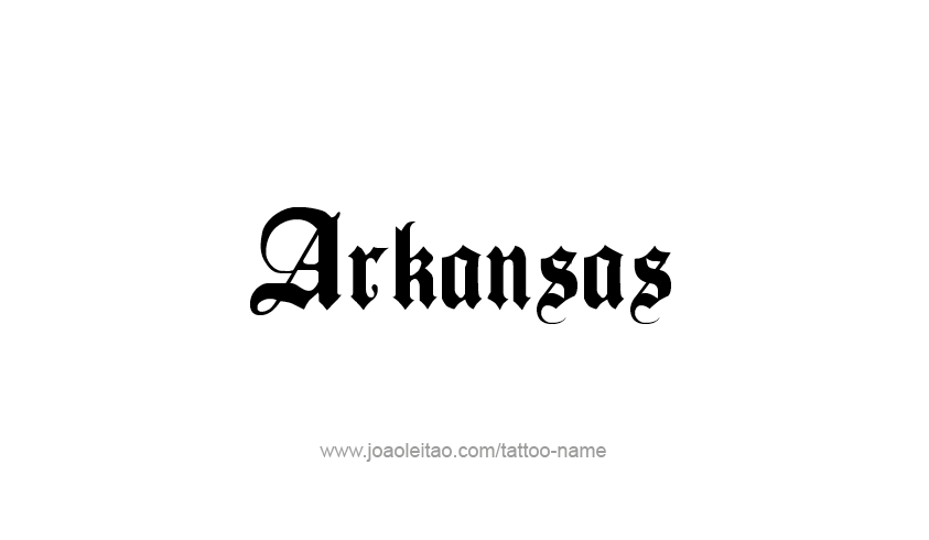 Tattoo Design USA State Name Arkansas