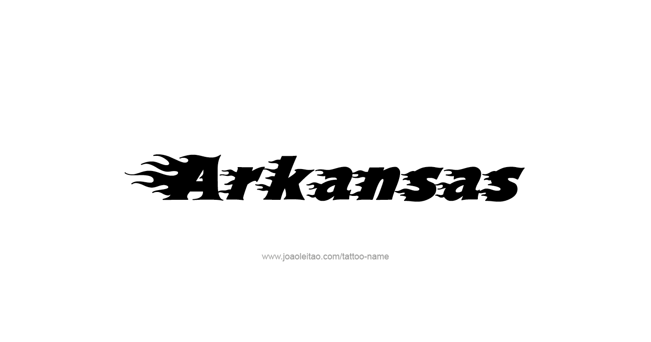 Tattoo Design USA State Name Arkansas