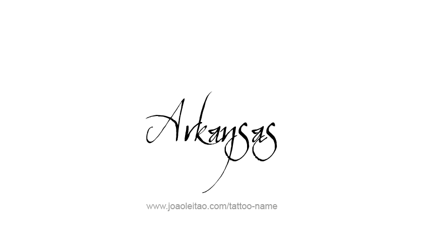 Tattoo Design USA State Name Arkansas