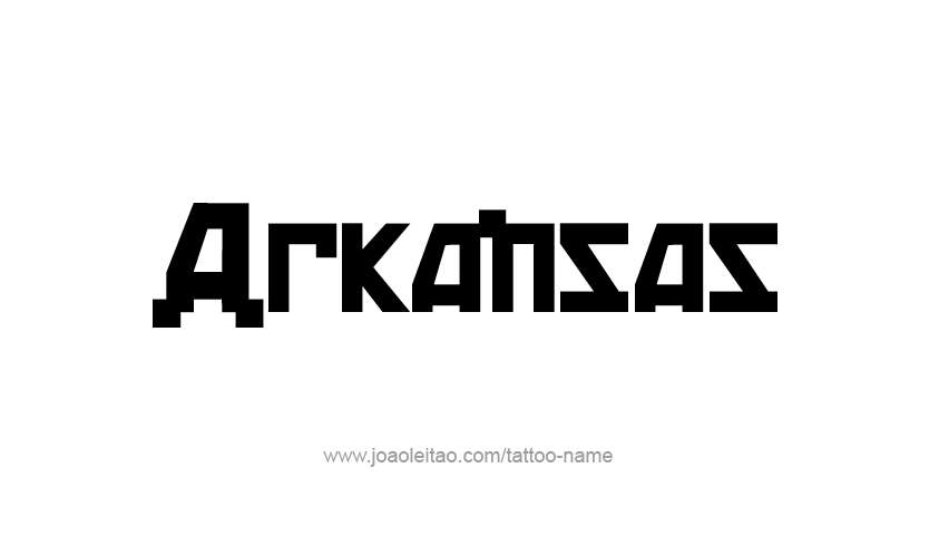 Tattoo Design USA State Name Arkansas