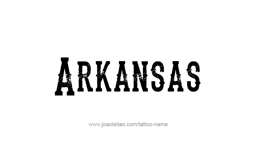 Tattoo Design USA State Name Arkansas