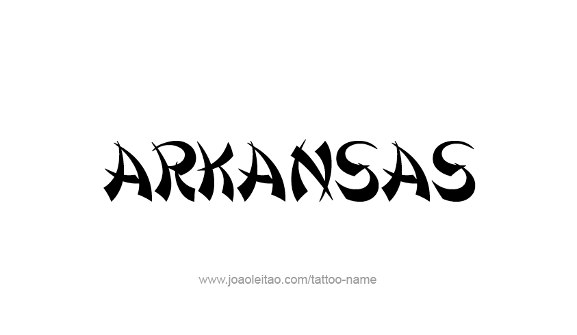 Tattoo Design USA State Name Arkansas